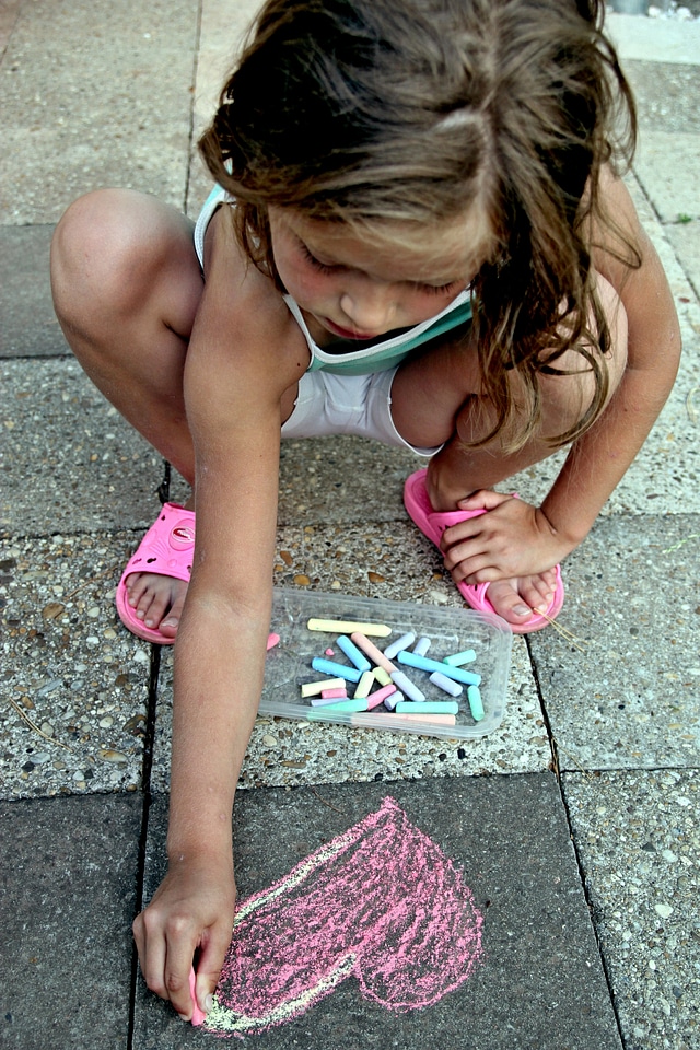 Girl art heart