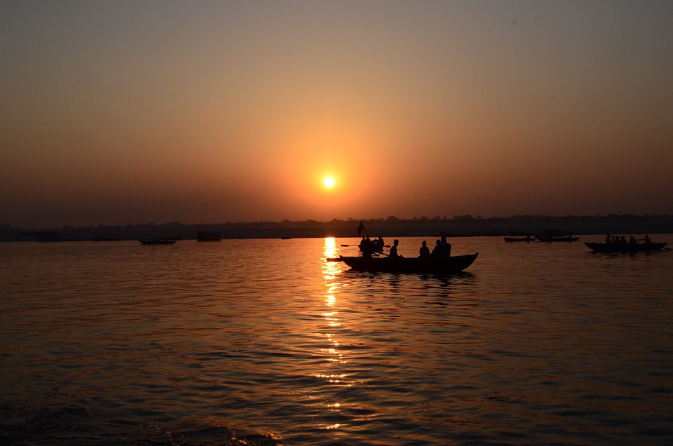 River hindu little boat