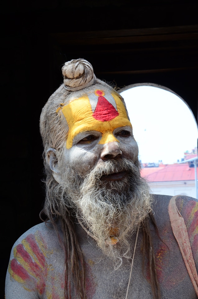 Old man sadhu beard