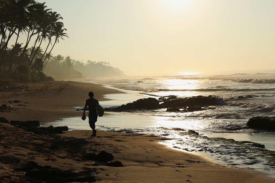 Sand coast ocean photo