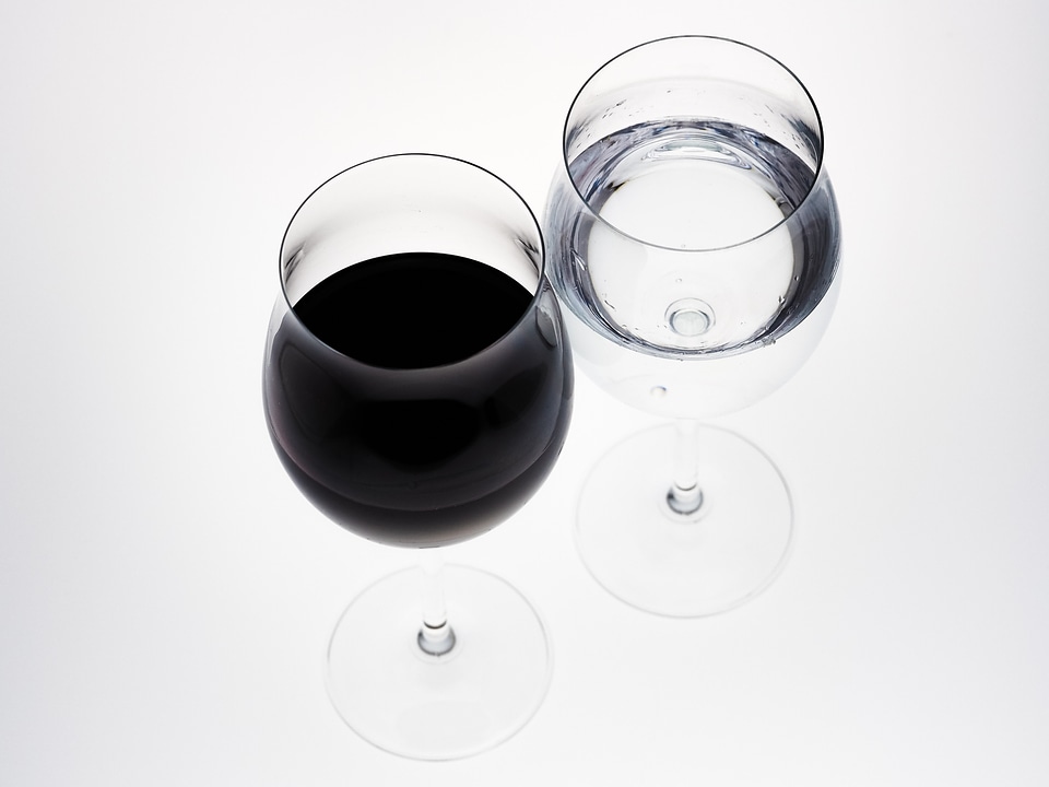 Red wine transparent shiny