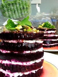 beets and goat cheese stacks