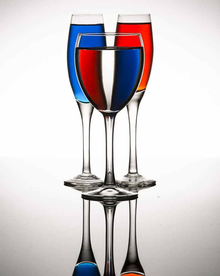 Glass colorful transparent