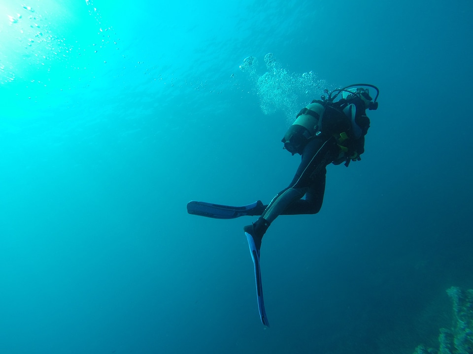 Diver blue submarine