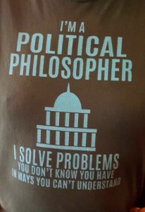 Poli-sci summed up 9n a t-shirt