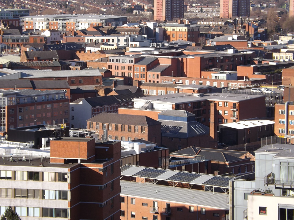 City rooftop architecture