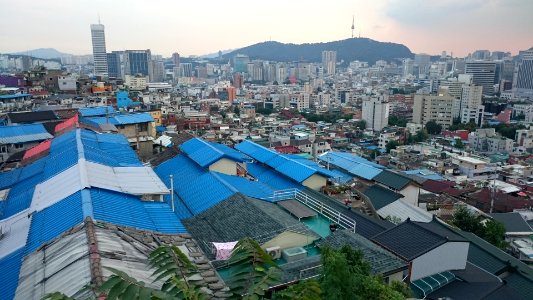 mural village's rooftops
