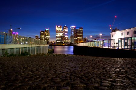 Canary Wharf seen from Greenwich Peninsula photo