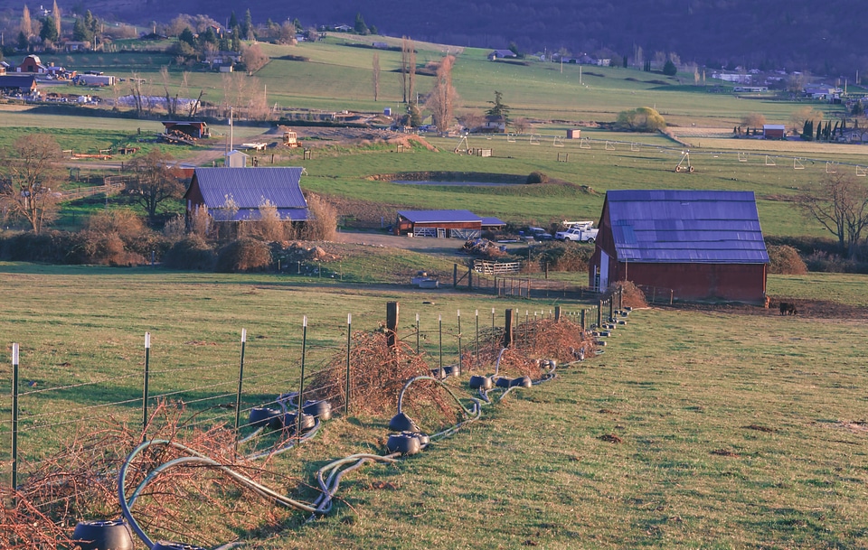 Rural farmland barn