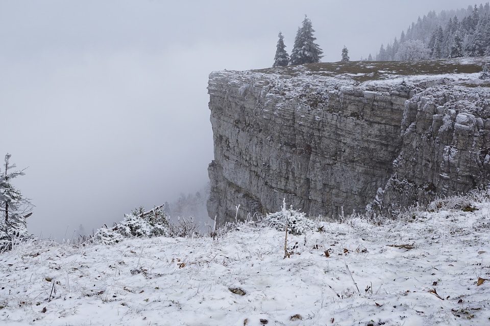 Switzerland cliff fog
