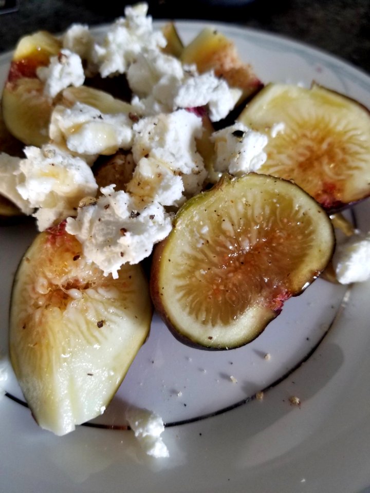Fifa from our tree with goat cheese and honey