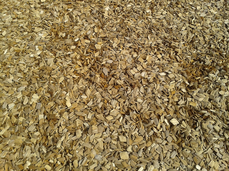 Background wood chips brown