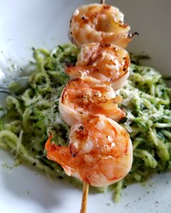 Prawns and pesto photo