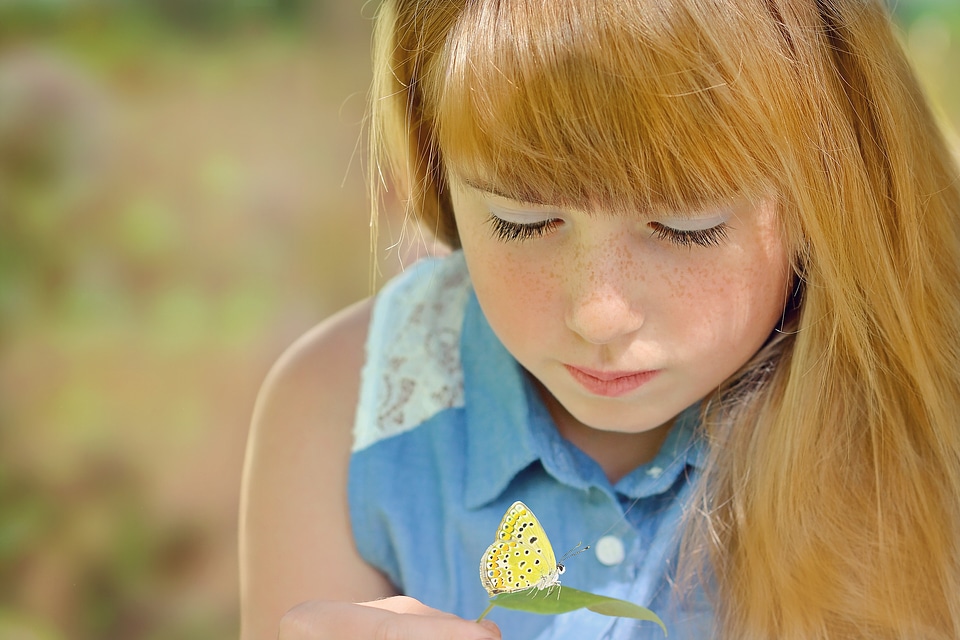 Girl long hair face