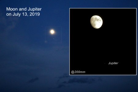 Conjunction Moon - Jupiter on July 13, 2019