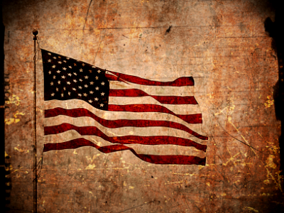USA flag old texture photo