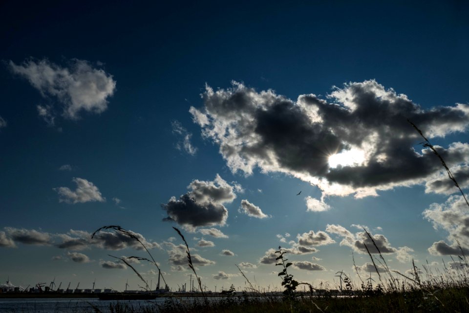 Sun peaking through the Clouds