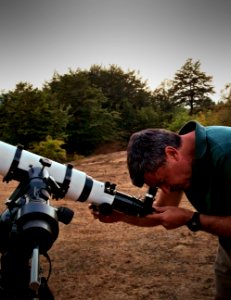Amateur astronomer at work