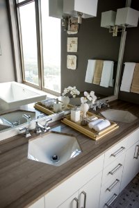 Double Vanity with Hexagon Sinks