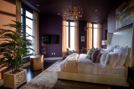 Wide shot of bedroom