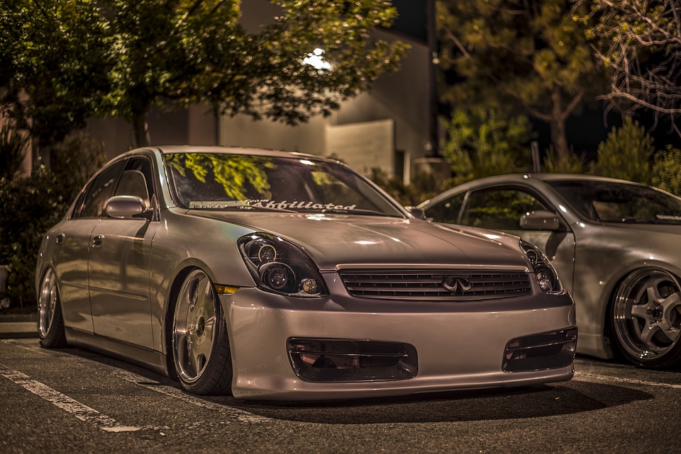 Nightshot parking car