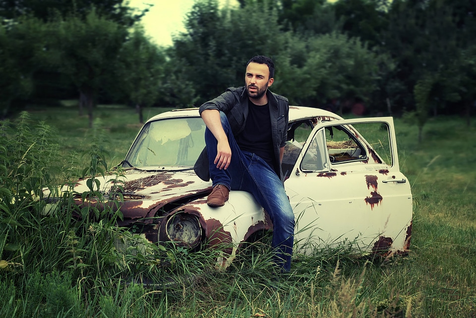 Sitting relaxed classic car