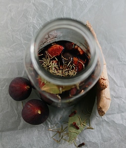 Herbs rosemary vinegar photo