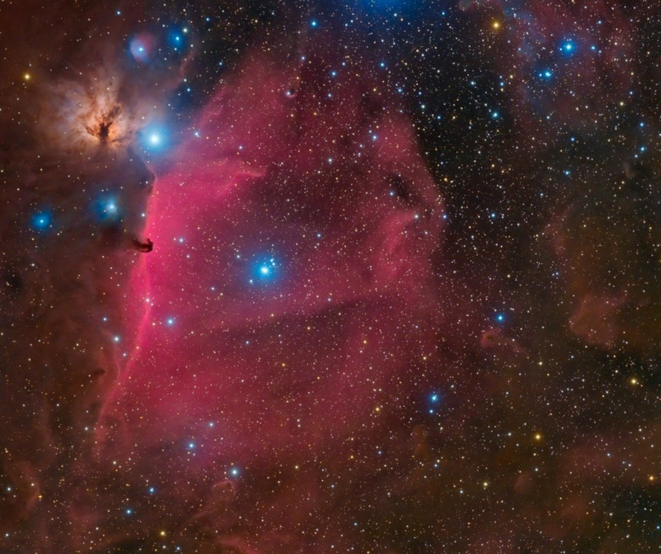 Alnitak, B33 and the Flame Nebula