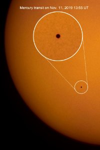 Mercury transit  on Nov. 11, 2019 at 13:55 UT