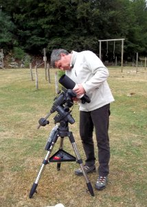 Amateur astronomer at work photo