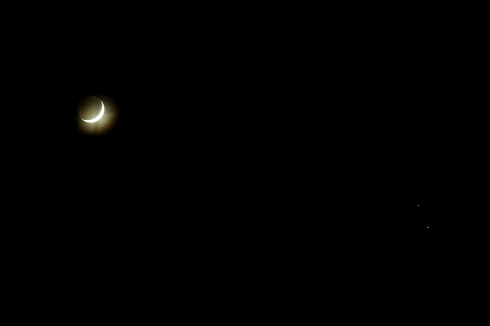 Moon, Saturn and Jupiter