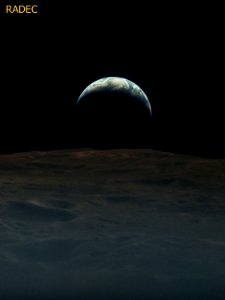 Earthrise from Apollo 12 orbiter