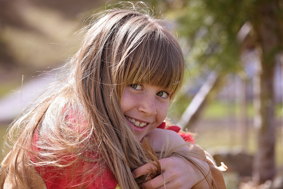 Face smile long hair