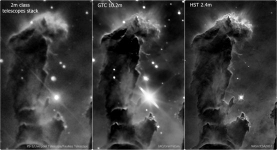 Messier 16 Pillars comparison
