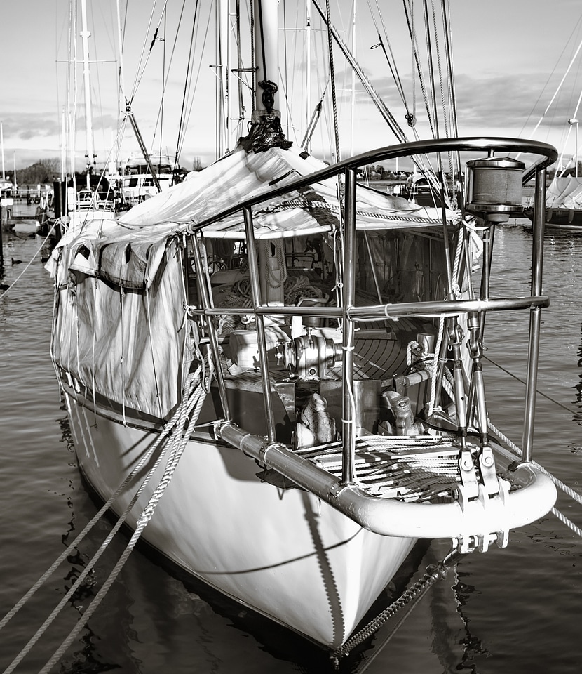 Port water black and white