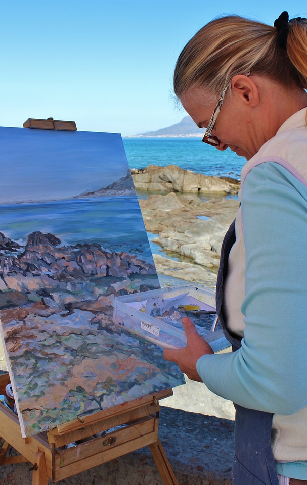 Oil painting landscape painting easel