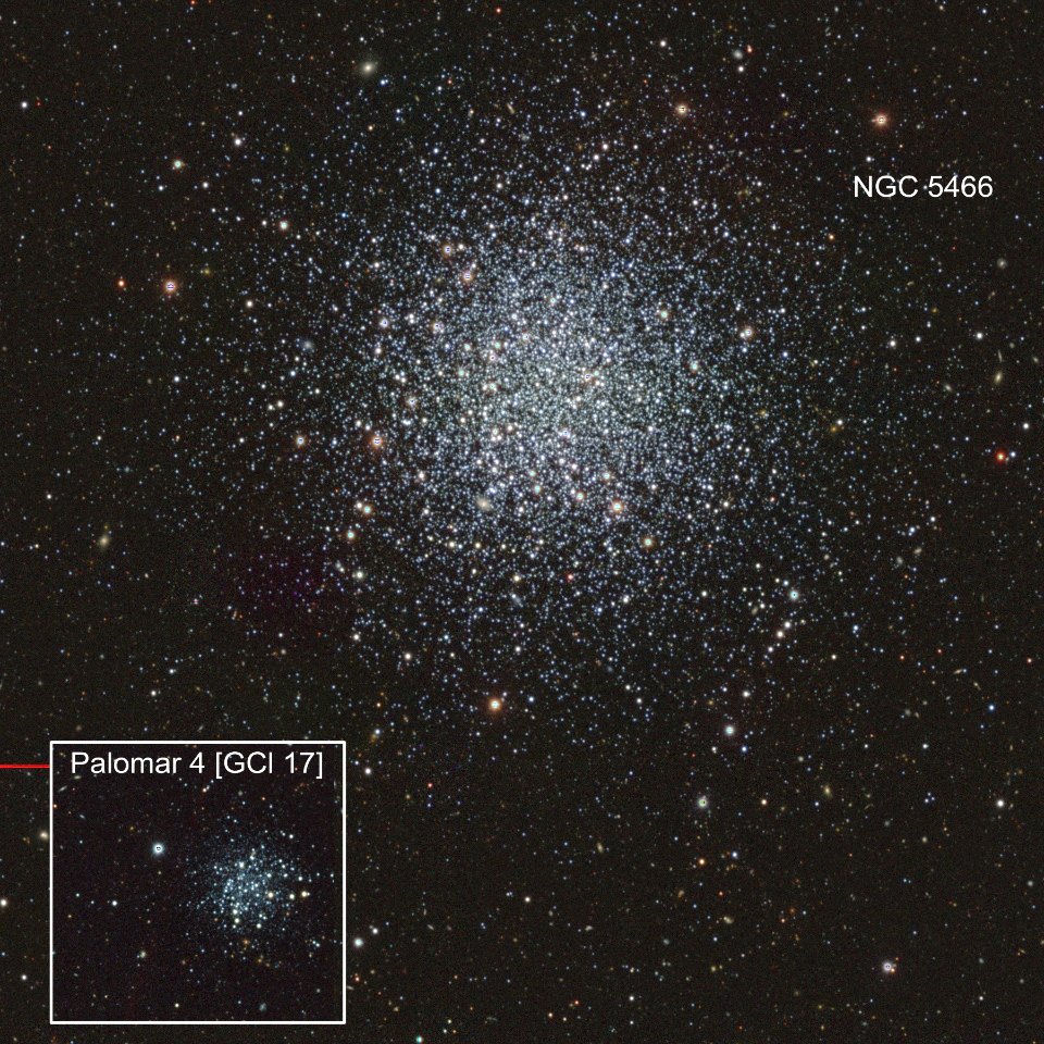 NGC 5466 vs Palomar 4 (same scale)