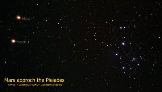 Closest Mars-Pleiades conjunction photo