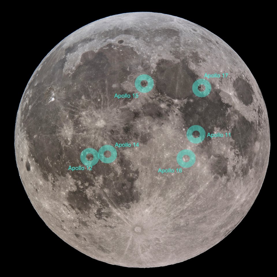 Apollo landing sites