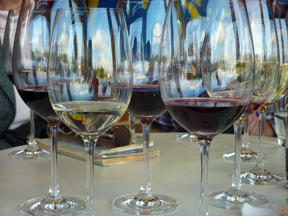 Transparent drink red wine