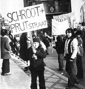 Protest op de Stadhuisbrug