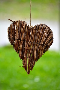 Wooden heart willow heart nature