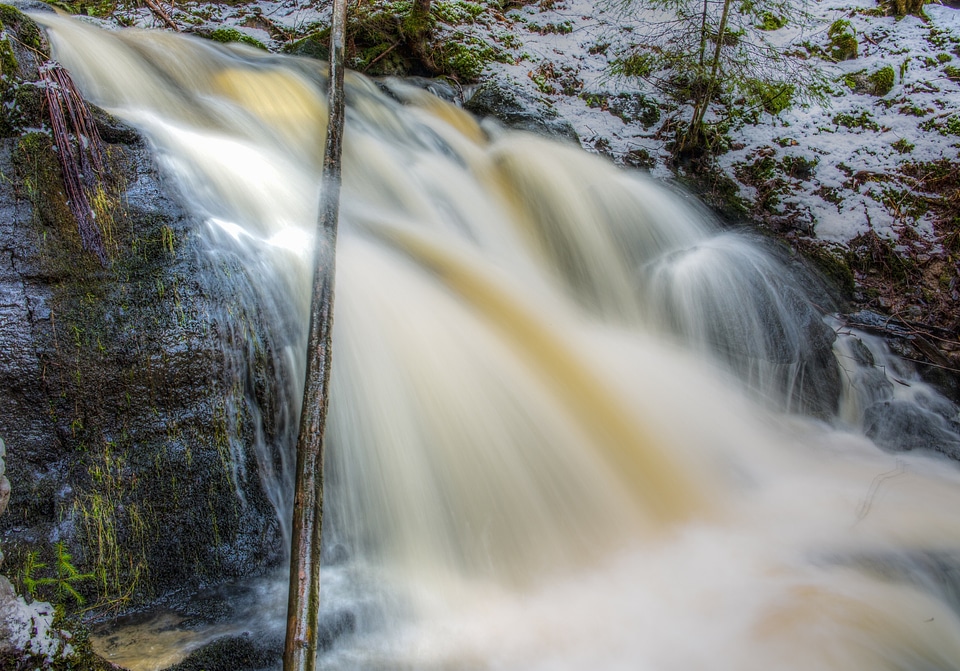 Swedish nature creek waterfall