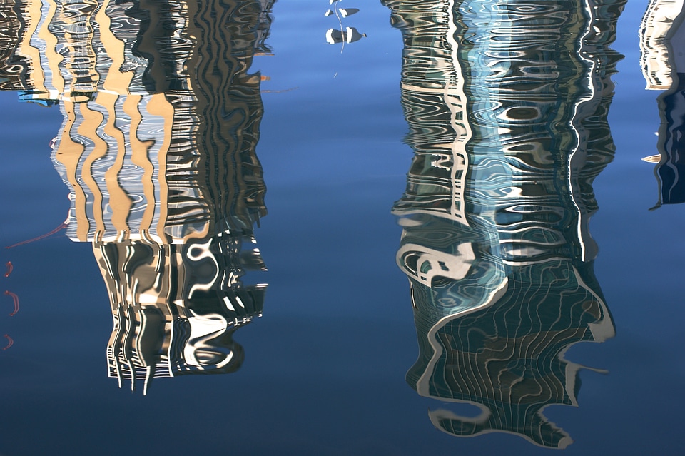 Reflections water surface skyscraper