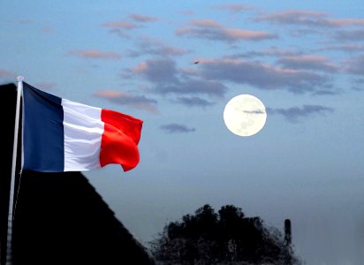 French Flag and the Supermoon photo