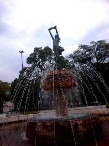 Statue and fountain, in another park photo