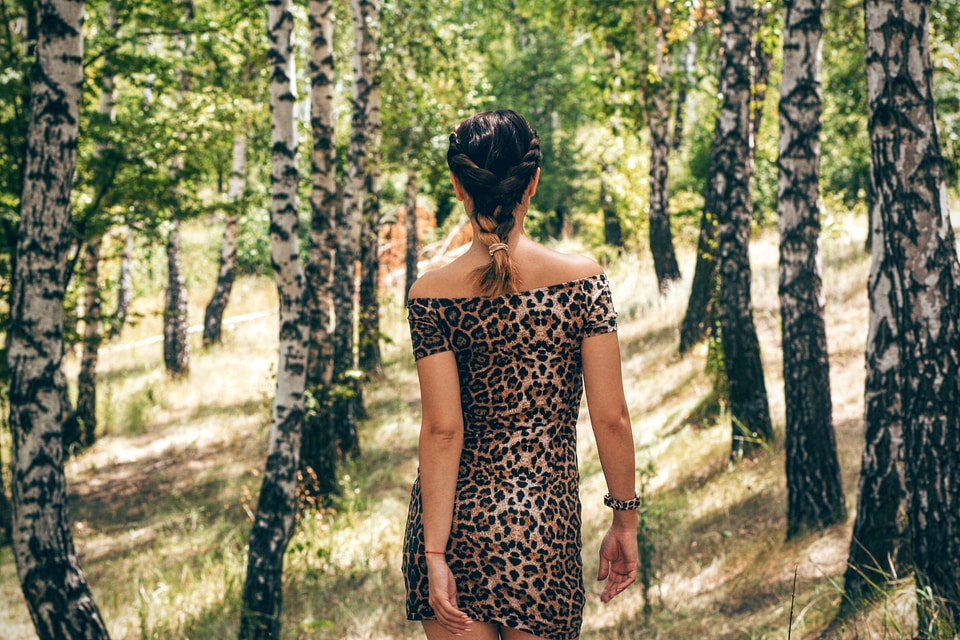 Person forest woods