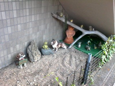 Made-up shrine at the bottom of another one