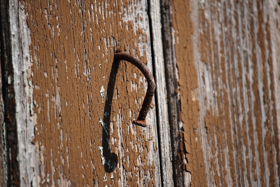 Wood boards rusted