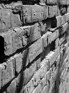 Brick wall black and white sadness photo